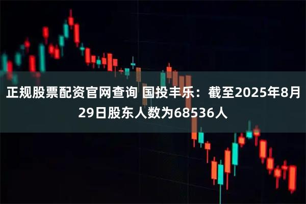 正规股票配资官网查询 国投丰乐：截至2025年8月29日股东人数为68536人